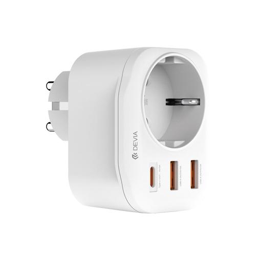 Incarcator Retea Devia Smart Series 2A+C PD 20W, Alb 1 Incarcator Retea Devia Smart Series 2A+C PD 20W, Alb
