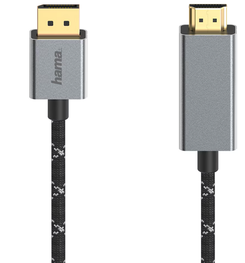 Cablu Hama 200506, DisplayPort - HDMI, 1.5m (Gri) 1 Cablu Hama 200506, DisplayPort - HDMI, 1.5m (Gri)