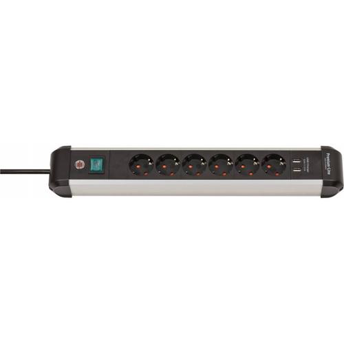 Prelungitor 6 prize Brennenstuhl, cablu 3 metri, 2xUSB 3.1A, aluminiu, Premium-line (Negru/Alb) 1 Prelungitor 6 prize Brennenstuhl, cablu 3 metri, 2xUSB 3.1A, aluminiu, Premium-line (Negru/Alb)