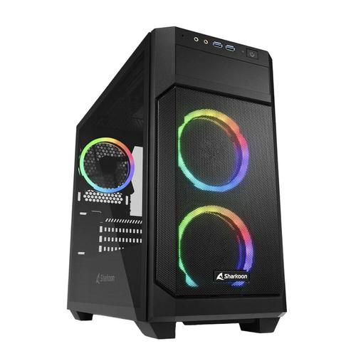 Carcasa Sharkoon V1000 RGB, Micro Tower, Fara sursa, mITX, mATX (Negru) 1 Carcasa Sharkoon V1000 RGB, Micro Tower, Fara sursa, mITX, mATX (Negru)