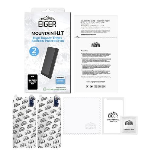 Folie Silicon Eiger Triflex H.I.T pentru Samsung Galaxy S24, pachet de 2 buc (Transparent) 1 Folie Silicon Eiger Triflex H.I.T pentru Samsung Galaxy S24, pachet de 2 buc (Transparent)
