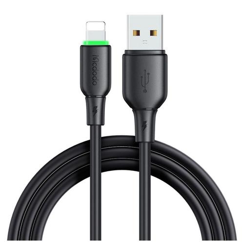 Cablu de date Mcdodo USB - Lightning Alpha Series Silicone Fast Charging, LED, 1.2m, Negru 1 Cablu de date Mcdodo USB - Lightning Alpha Series Silicone Fast Charging, LED, 1.2m, Negru