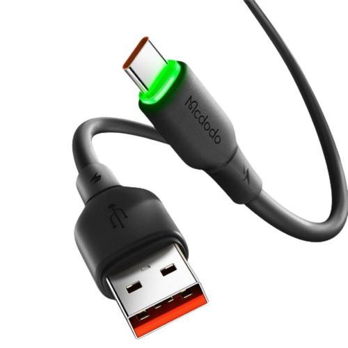 Cablu de date Mcdodo USB - Type-C Alpha Series Silicone Fast Charging, 6A LED, 1.2m, Negru 1 Cablu de date Mcdodo USB - Type-C Alpha Series Silicone Fast Charging, 6A LED, 1.2m, Negru