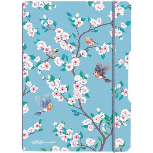Caiet Herlitz MyBook Flex, A5, 40file, 80gr, patratele, coperta Ladylike Birds, elastic gri 1 Caiet Herlitz MyBook Flex, A5, 40file, 80gr, patratele, coperta Ladylike Birds, elastic gri