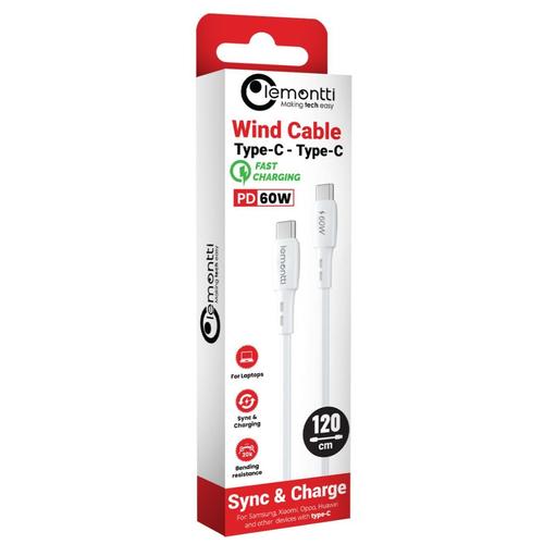 Cablu de date Lemontti LEMCFCTCPD60A, Fast Charge, Type-C la Type-C, PD, 60W, 1.2m, Alb 1 Cablu de date Lemontti LEMCFCTCPD60A, Fast Charge, Type-C la Type-C, PD, 60W, 1.2m, Alb
