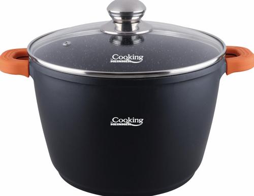 Oala cu capac Heinner, 24 cm x 16.5 cm, 6.3 L, aluminiu turnat (Negru) 1 Oala cu capac Heinner, 24 cm x 16.5 cm, 6.3 L, aluminiu turnat (Negru)
