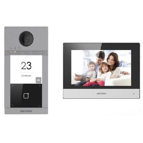 Kit videointercom IP Hikvision DS-KIS604-S(C), Flash 32 MB, memorie RAM 256MB, ecran 7-inch touchscreen 1 Kit videointercom IP Hikvision DS-KIS604-S(C), Flash 32 MB, memorie RAM 256MB, ecran 7-inch touchscreen