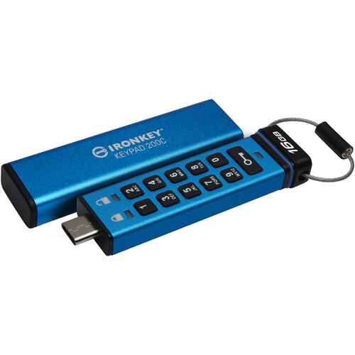 Stick USB Kingston IronKey Keypad 200C, 16GB, USB-C (Albastru) 1 Stick USB Kingston IronKey Keypad 200C, 16GB, USB-C (Albastru)