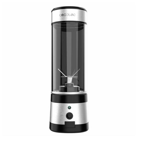 Blender Cecotec 4396 pentru smoothie USB WanderlustMix cu cana portabila, 4 lame acoperite cu titan negru, 126 W (Argintiu/Negru)