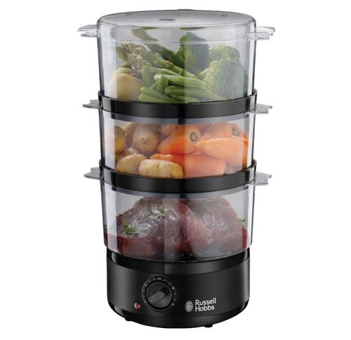 Aparat de gatit cu aburi Russell Hobbs Kitchen Collection 26530-56, 7 L, Timer, Bol orez (Negru) 1 Aparat de gatit cu aburi Russell Hobbs Kitchen Collection 26530-56, 7 L, Timer, Bol orez (Negru)
