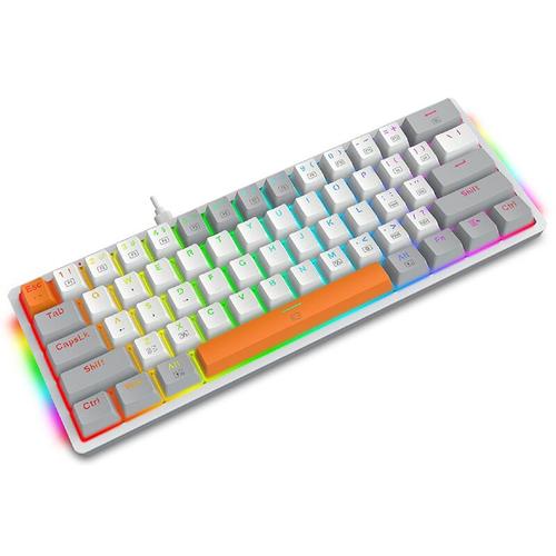 Tastatura gaming mecanica Redragon Akali, iluminare RGB, switch-uri rosii, Gri 1 Tastatura gaming mecanica Redragon Akali, iluminare RGB, switch-uri rosii, Gri