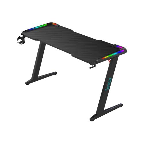 Birou gaming Spacer SPGD-RGB-140-01, MDF, RGB (Negru) 1 Birou gaming Spacer SPGD-RGB-140-01, MDF, RGB (Negru)