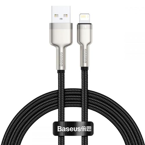 Cablu de date Baseus Cafule Metal, USB - Lightning, 18W, 2.4A, 1m, Negru 1 Cablu de date Baseus Cafule Metal, USB - Lightning, 18W, 2.4A, 1m, Negru