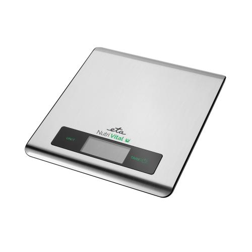 Cantar de bucatarie ETA Nutri Vital Smart 0790 90000, 5 Kg, precizie 1 g, Tehnologie wireless, Otel inoxidabil (Argintiu) 1 Cantar de bucatarie ETA Nutri Vital Smart 0790 90000, 5 Kg, precizie 1 g, Tehnologie wireless, Otel inoxidabil (Argintiu)