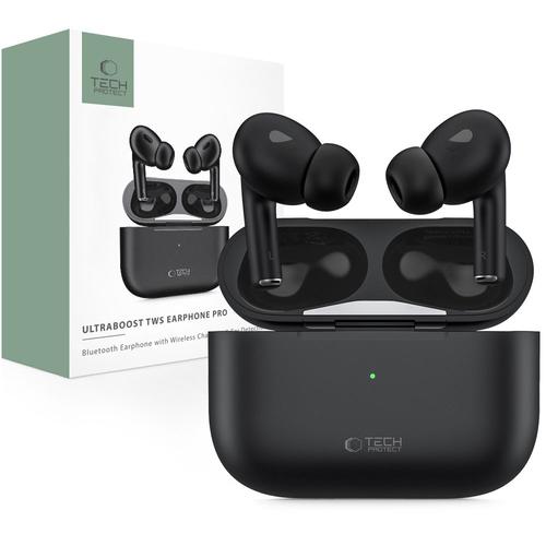 Casti True Wireless Tech-Protect Ultraboost, Bluetooth, Autonomie 3.5 ore, Microfon (Negru) 1 Casti True Wireless Tech-Protect Ultraboost, Bluetooth, Autonomie 3.5 ore, Microfon (Negru)
