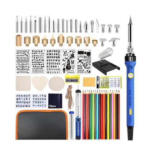 Kit pirogravura si carcasa, Pistol de lipit, 60W, Accesorii, 81 piese 1 Kit pirogravura si carcasa, Pistol de lipit, 60W, Accesorii, 81 piese