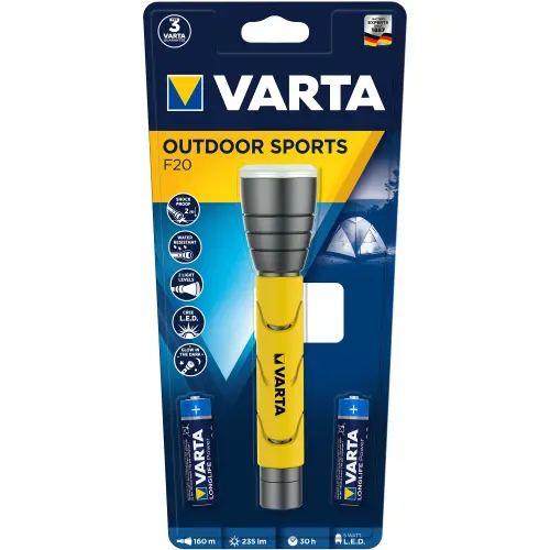 Lanterna LED Varta Outdoor Sports, 5W, 235 lm, 2AA, Galben 1 Lanterna LED Varta Outdoor Sports, 5W, 235 lm, 2AA, Galben