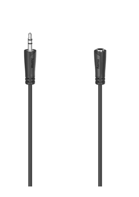 Cablu audio extensie Hama 205121, Jack 3.5mm, 5m (Negru) 1 Cablu audio extensie Hama 205121, Jack 3.5mm, 5m (Negru)