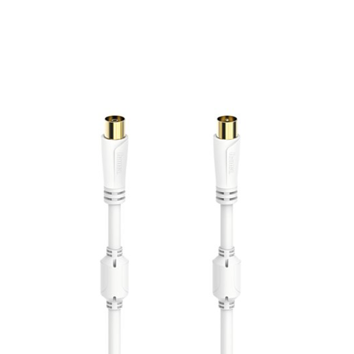 Cablu coaxial Hama 205245, 0.75m, 100 dB (Alb) 1 Cablu coaxial Hama 205245, 0.75m, 100 dB (Alb)