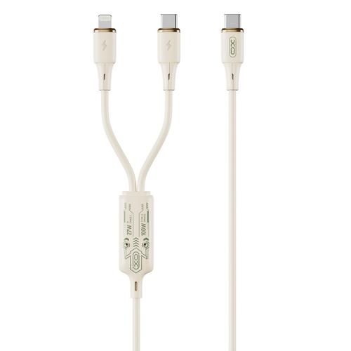 Cablu de incarcare XO Design NB-Q262, USB-C - Lightning / USB-C, 100W, 1.2m (Bej) 1 Cablu de incarcare XO Design NB-Q262, USB-C - Lightning / USB-C, 100W, 1.2m (Bej)