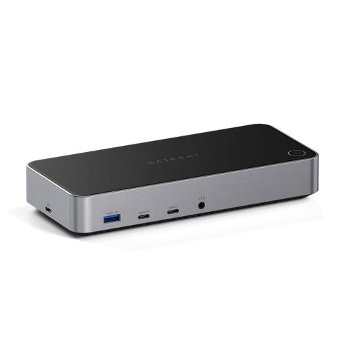 Statie de andocare pentru trei ecrane 4K Satechi - Hub pentru 3 monitoare pentru Mac M1 si M2, Gri inchis