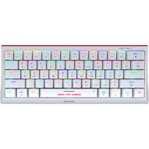 Tastatura Gaming Mecanica Marvo KG962G RGB White Red Switch, USB, iluminare RGB (Alb) 1 Tastatura Gaming Mecanica Marvo KG962G RGB White Red Switch, USB, iluminare RGB (Alb)