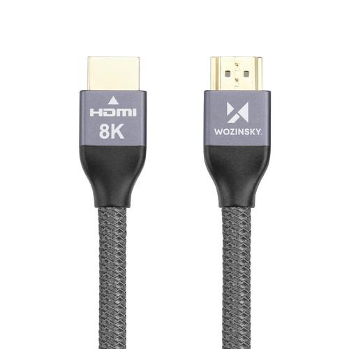 Cablu HDMI 2.1, Wozinsky, 8K 60 Hz 48 Gbps / 4K 120 Hz / 2K 144 Hz, 2m, Argintiu 1 Cablu HDMI 2.1, Wozinsky, 8K 60 Hz 48 Gbps / 4K 120 Hz / 2K 144 Hz, 2m, Argintiu