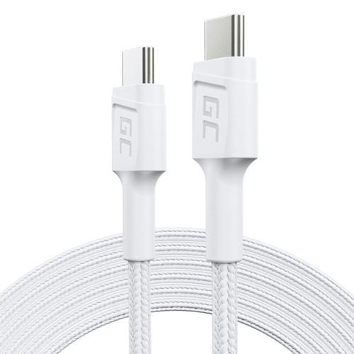 Cablu de date Green Cell PowerStream, USB-C - USB-C, Power Delivery 60W, 200cm, Alb 1 Cablu de date Green Cell PowerStream, USB-C - USB-C, Power Delivery 60W, 200cm, Alb