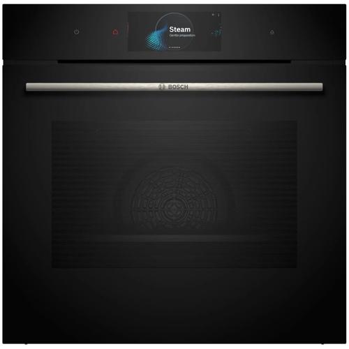Cuptor incorporabil Bosch HSG7584B1, Electric, 71 l, Multifunctional, 23 functii , Perfect Steam, Air Fry, Autocuratare EcoClean Direct, Grill, Home Connect, Clasa A+, Sticla Neagra