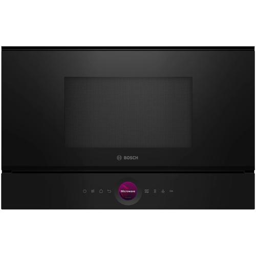 Cuptor cu microunde incorporabil Bosch Series 8 BFL7221B1, 21 l, 900 W, Autocuratare hidrolitica, 20 functii , Negru