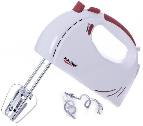 Mixer de mana Albatros MXA200, 200W, 5 viteze (Alb/Rosu) 1 Mixer de mana Albatros MXA200, 200W, 5 viteze (Alb/Rosu)