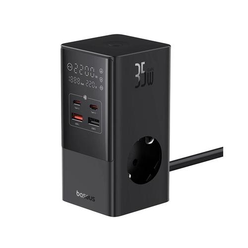 Incarcator retea Baseus PowerCombo, cu prelungitor, 35 W, 3x AC, 2x USB-C, 2x USB-A, 1.5m (Negru) 1 Incarcator retea Baseus PowerCombo, cu prelungitor, 35 W, 3x AC, 2x USB-C, 2x USB-A, 1.5m (Negru)