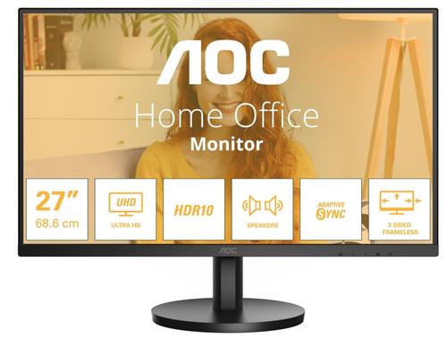 Monitor IPS LED AOC 27inch U27B3A, UHD (3840 x 2160), HDMI, DisplayPort, Boxe (Negru) 1 Monitor IPS LED AOC 27inch U27B3A, UHD (3840 x 2160), HDMI, DisplayPort, Boxe (Negru)