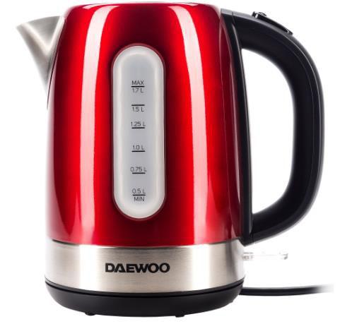 Fierbator apa Daewoo DK2400R, 2400 W, 1.7 l, element de incalzire ascuns din inox, indicator nivel apa, protectie supraincalzire, (Rosu/Inox) 1 Fierbator apa Daewoo DK2400R, 2400 W, 1.7 l, element de incalzire ascuns din inox, indicator nivel apa, protectie supraincalzire, (Rosu/Inox)