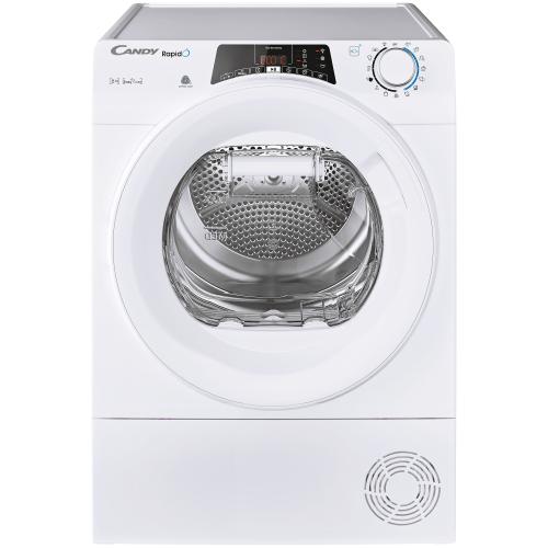 Uscator de rufe Candy Rapido ROE H8A2TE-S, Pompa de caldura, 8 kg, Clasa E, WiFi, Easy case, Senzor uscare, Antisifonare, Alb