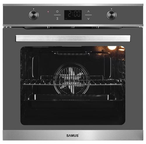Cuptor incorporabil Samus SC626GDX9 GRAY, Electric, 75 L, Ventilator cu aer cald, 9 functii de preparare, Semi grill, Putere cuptor 2800 W, Functie dezghetare, Pizza (Gri)