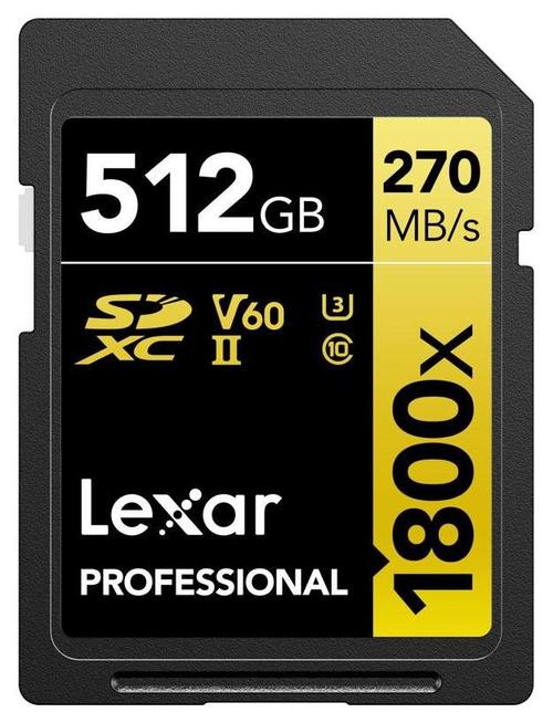 Card de memorie Lexar Professional 1800x, 512GB, SDXC, UHS-II U3 1 Card de memorie Lexar Professional 1800x, 512GB, SDXC, UHS-II U3