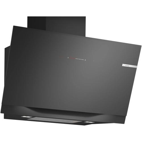 Hota incorporabila decorativa Bosch DWK91LT60, 3 trepte + 2 intensiv, Putere de absorbtie 1007 mc/h, 90 cm, Sticla neagra