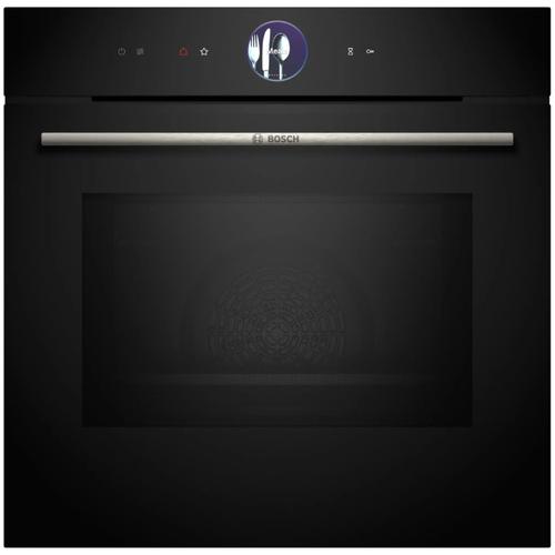 Cuptor incorporabil Bosch Seria 8 HMG7764B1, Electric, 67 l, Multifunctional, 20 programe, Touch control, Autocuratare pirolitica, Functie microunde, Soft close, Crisp Finish, Grill, Air Fry, Home Connect, Neagru