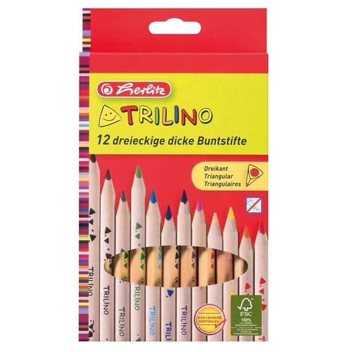 Set creioane color Herlitz Trilino, 1/1, 12 buc/set 1 Set creioane color Herlitz Trilino, 1/1, 12 buc/set