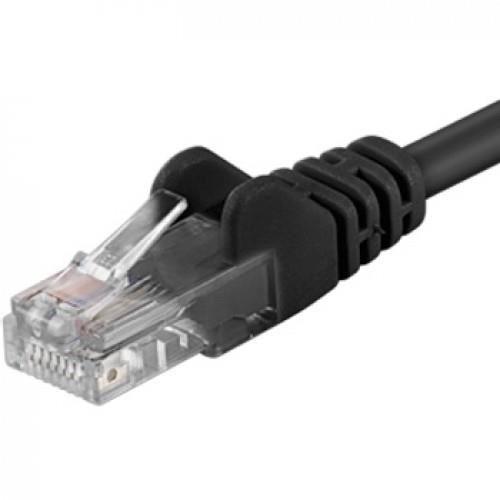 Patchcord UTP RJ45-RJ45 Cat.5e 0.5m, negru, cupru integral, 26AWG 1 Patchcord UTP RJ45-RJ45 Cat.5e 0.5m, negru, cupru integral, 26AWG
