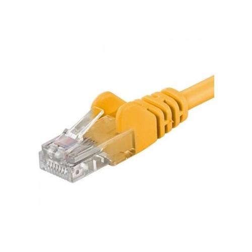 Patchcord UTP RJ45-RJ45 Cat.5e 0.25m, galben, cupru integral, 26AWG 1 Patchcord UTP RJ45-RJ45 Cat.5e 0.25m, galben, cupru integral, 26AWG