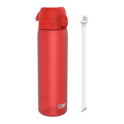 Sticla apa Slim Ion8, cu pai, recyclon, 500ml, Rosu 1 Sticla apa Slim Ion8, cu pai, recyclon, 500ml, Rosu