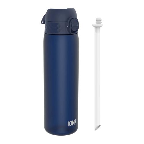 Sticla apa Slim Ion8, cu pai, recyclon, 500ml, Albastru 1 Sticla apa Slim Ion8, cu pai, recyclon, 500ml, Albastru