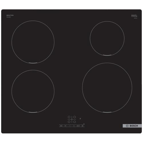 Plita incorporabila Bosch PUE611BB5E, Inductie, 4 zone de gatit, TouchSelect, PowerBoost, ReStart, Temporizator, 60 cm, Negru