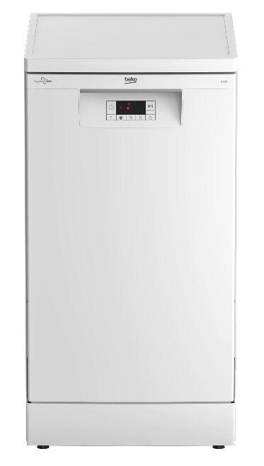 Masina de spalat vase Beko BDFS15020W, 10 seturi, 5 programe, Clasa E, Motor ProSmart™Inverter, Steam Gloss®, Flexible HalfLoad™, AutoGlassShield ®, Program Mini 30 minute, 45 cm (Alb)