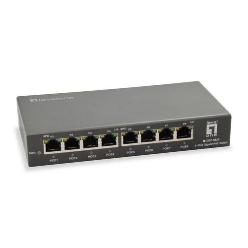 Switch LevelOne GEP-0823, 8 Porturi Gigabit, PoE (Negru) 1 Switch LevelOne GEP-0823, 8 Porturi Gigabit, PoE (Negru)