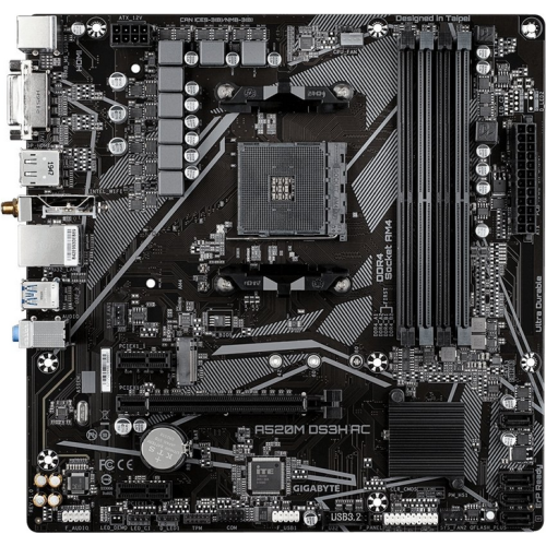 Placa de baza Gigabyte A520M DS3H AC, AMD A520, Socket AM4, mATX