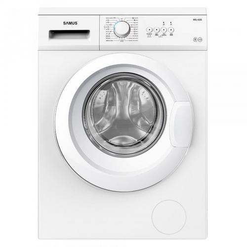 Masina de spalat rufe Samus WSL-6101, 6 kg, Slim, 23 Programe, 1000 rpm, Clasa energetica D, Afisaj cu leduri, Programe rapid 30/45/60, ECO, Spalare cu aburi (Alb)