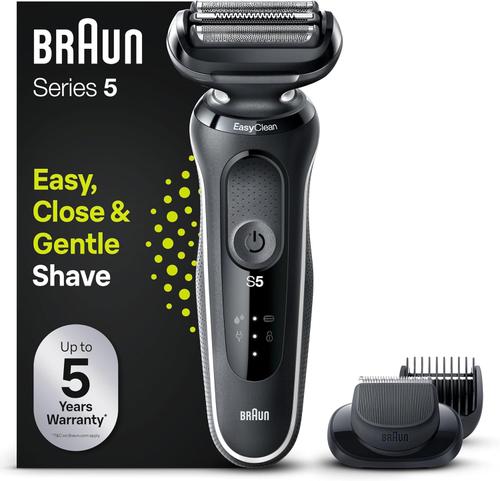 Aparat de ras electric Braun 51-W1500s, Autonomie 50 minute, 3 lame flexibile, Sistem EasyClean, Wet & Dry (Alb) 1 Aparat de ras electric Braun 51-W1500s, Autonomie 50 minute, 3 lame flexibile, Sistem EasyClean, Wet & Dry (Alb)